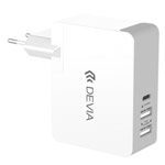 Зарядное устройство Devia Valet Duo Power Adapter универсальное (сетевое, 5.4A, 2xUSB, USB Type C, белое)