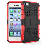 Чехол Yotrix Shockproof case для Apple iPhone SE (красный, пластиковый)