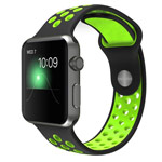 Ремешок для часов Synapse Sport Dotted Band для Apple Watch (38 мм, черный/зеленый, силиконовый)