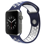 Ремешок для часов Synapse Sport Dotted Band для Apple Watch (38 мм, синий/белый, силиконовый)