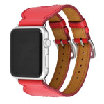 Ремешок для часов Kakapi Double Buckle Cuff для Apple Watch (38 мм, красный, кожаный)