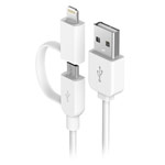 USB-кабель Devia Smart Cable универсальный (Lightning, microUSB, 1 метр, белый)