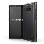 Чехол X-doria Defense Lux для Samsung Galaxy Note 8 (Black Leather, маталлический)