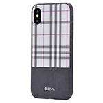 Чехол Devia Lattice case для Apple iPhone X (черный, кожаный)