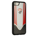 Чехол Ducati Corse R4 для Apple iPhone 8 (черный/белый, карбон)