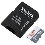 Флеш-карта SanDisk microSDHC (64Gb, microSD, Class 10 U1, SD-адаптер)