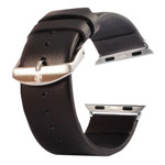 Ремешок для часов Kakapi Plain Leather Band для Apple Watch (38 мм, черный, кожаный)