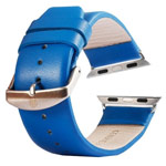 Ремешок для часов Kakapi Plain Leather Band для Apple Watch (38 мм, синий, кожаный)