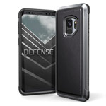 Чехол X-doria Defense Lux для Samsung Galaxy S9 (Black Leather, маталлический)