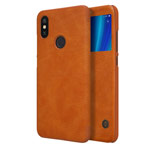Чехол Nillkin Qin leather case для Xiaomi Mi A2 (коричневый, кожаный)