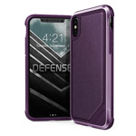 Чехол X-doria Defense Lux для Apple iPhone X (Purple Nylon, маталлический)