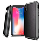 Чехол X-doria Defense Lux для Apple iPhone XR (Black Leather, маталлический)
