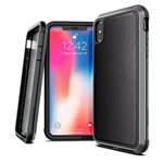 Чехол X-doria Defense Lux для Apple iPhone XS max (Black Leather, маталлический)