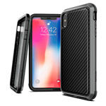 Чехол X-doria Defense Lux для Apple iPhone XS max (Black Carbon, маталлический)