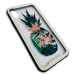 Чехол Synapse Glassy Case для Apple iPhone X (Tropical Flower, гелевый/стеклянный)