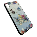 Чехол Synapse Glassy Case для Apple iPhone XS max (Alice and Cat, гелевый/стеклянный)