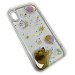 Чехол Yotrix GlitterFoil Case для Apple iPhone XS (Dog and Planets, гелевый)