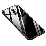 Чехол Yotrix GlassCase для Samsung Galaxy A6 plus 2018 (черный, гелевый/стеклянный)