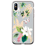 Чехол Comma Crystal Flowers для Apple iPhone XS (Butterfly White, гелевый)