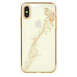 Чехол Devia Crystal Papillon для Apple iPhone XS (золотистый, пластиковый)