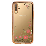 Чехол Yotrix CrystalCase для Samsung Galaxy A7 2018 (золотистый, гелевый)