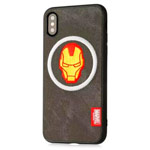 Чехол Marvel Avengers Leather case для Apple iPhone XS max (Ironman, матерчатый)