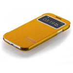 Чехол Momax Flip View для Samsung Galaxy S4 i9500 (желтый, кожанный)
