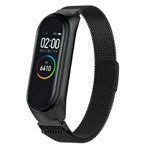 Ремешок для браслета Synapse Milanese Loop для Xiaomi Mi Band 4 (черный, стальной)