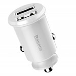 Зарядное устройство Baseus Grain Car Charger универсальное (автомобильное, 3.1A, 2 x USB, белое)