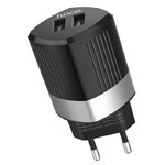 Зарядное устройство Hoco Intelligent Charger C55A универсальное (сетевое, 2.4A, 2xUSB, черное)