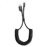 USB-кабель Baseus Fish Eye Spring Cable (Lightning, черный, 1 м)