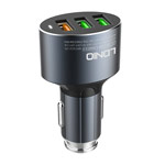 Зарядное устройство LDNIO Quick Charger универсальное (автомобильное, USB x 3, 3.0A, Quick Charge 3.0, Lightning, черное)