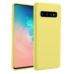 Чехол Yotrix LiquidSilicone для Samsung Galaxy S10 plus (желтый, гелевый)