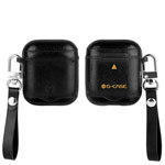 Чехол G-Case Monte Carlo Series для Apple AirPods (черный, кожаный)