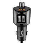 Зарядное устройство hoco Smart Car Wireless FM Transmitter E19 универсальное (автомобильное, 2xUSB, FM-модулятор, черное)