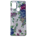 Чехол Yotrix GlitterFoil Case для Samsung Galaxy A21s (Flowers Mint, гелевый)