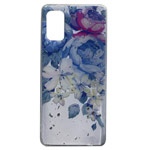 Чехол Yotrix GlitterFoil Case для Samsung Galaxy A41 (Flowers Blue, гелевый)