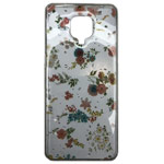Чехол Yotrix GlitterFoil Case для Xiaomi Redmi Note 9S (Flowers Pink, гелевый)
