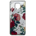 Чехол Yotrix GlitterFoil Case для Xiaomi Redmi Note 9 pro (Flowers Red, гелевый)