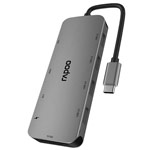 USB-хаб Rapoo Multifunctional Adapter XD200 универсальный (USB-C, 4 x USB 3.0, HDMI, VGA, TF/SD, LAN, USB-C PD, темно-серый)