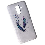 Чехол Yotrix ArtCase для Samsung Galaxy A8 2018 (Feathers, гелевый)