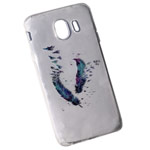 Чехол Yotrix ArtCase для Samsung Galaxy J4 (Feathers, гелевый)