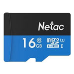 Флеш-карта Netac Memory Card microSD (16Gb, microSD, Class 10 U1, SD-адаптер)