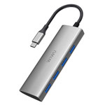 USB-хаб WIWU Alpha Hub 4-in-1 A440 универсальный (USB-C, 4 x USB 3.0, серый)