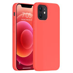 Чехол Yotrix LiquidSilicone для Apple iPhone 12 mini (коралловый, гелевый)