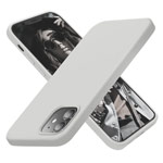 Чехол Yotrix LiquidSilicone для Apple iPhone 12 mini (кремовый-серый, гелевый)