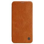 Чехол Nillkin Qin leather case для Apple iPhone 12/12 pro (коричневый, кожаный)