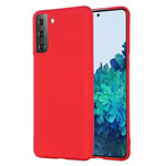 Чехол Yotrix LiquidSilicone для Samsung Galaxy S21 (красный, гелевый)