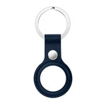 Чехол-брелок Coblue Anti-Lost Tracker case для Apple AirTag (темно-синий, кожаный)