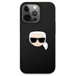 Чехол Karl Lagerfeld Leather Karl's Head для Apple iPhone 13 pro max (черный, кожаный)